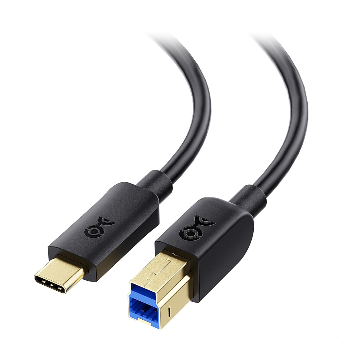 Cable Matters Cable USB C a USB B 3.0, 1 pie, negro | Conector tipo B 3.0, transferencia de datos de 5 Gbps, cable USB B a USB C para disco duro externo, estación de acoplamiento, concentrador USB