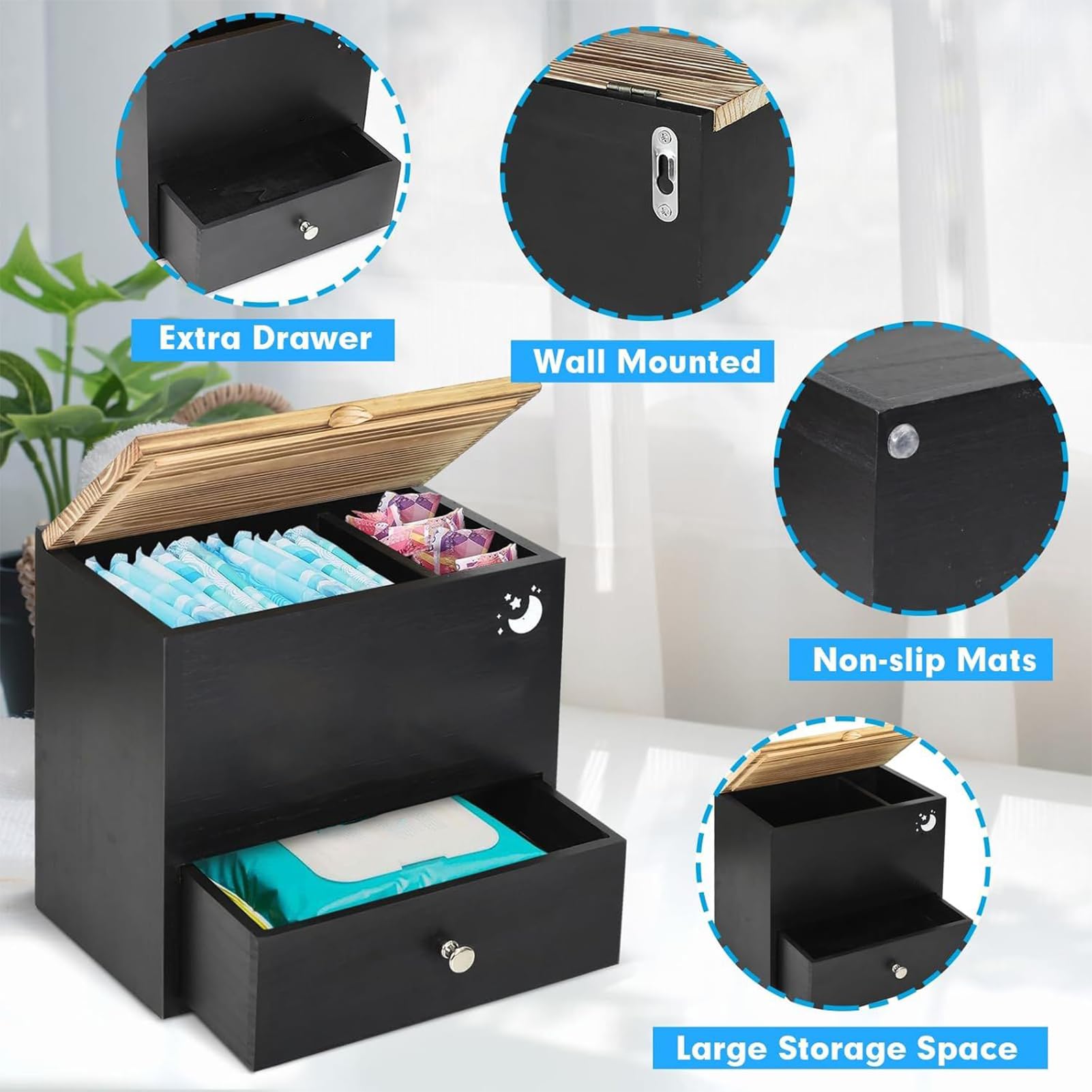 Tampon Aufbewahrung für Badezimmer Deko Spender Box Behälter