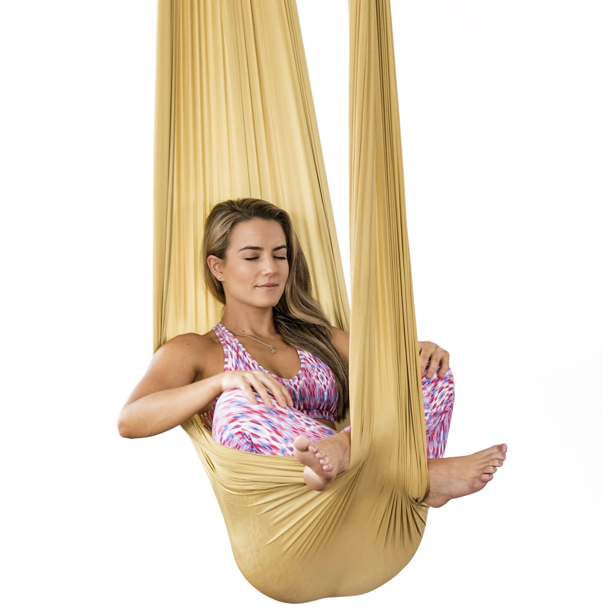THE WHITE SHOP Aerial Yoga Swing & Hammock Kit for Improved Yoga Inversions, Flexibility & Core Strength