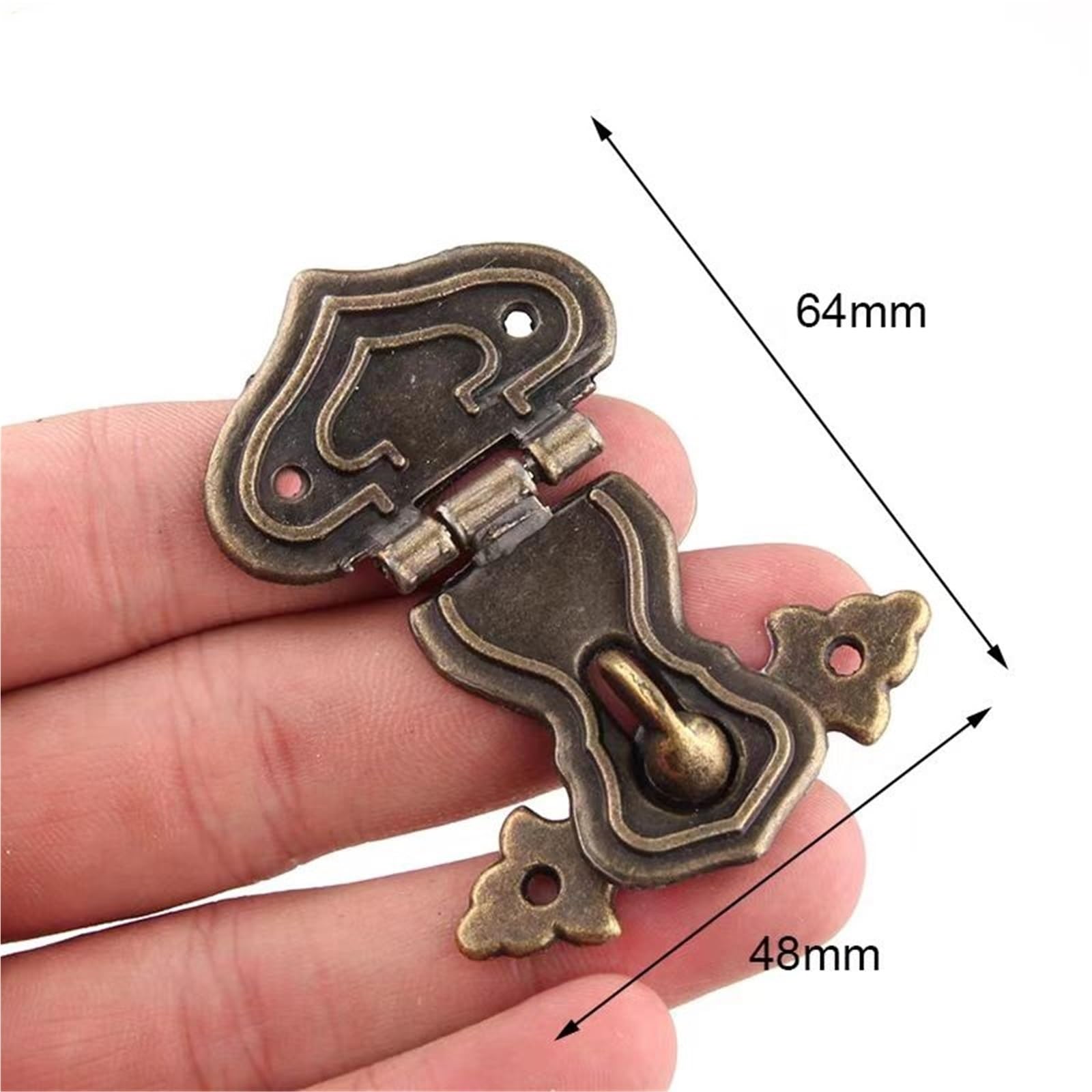 Chiusura a scatto for scatola antica, Gancio di chiusura antico, Chiusura a scatto con fibbia a gancio retrò anticata, 5x Scatola regalo for gioielli decorativi in ​​stile retrò in ottone e legno Chiu