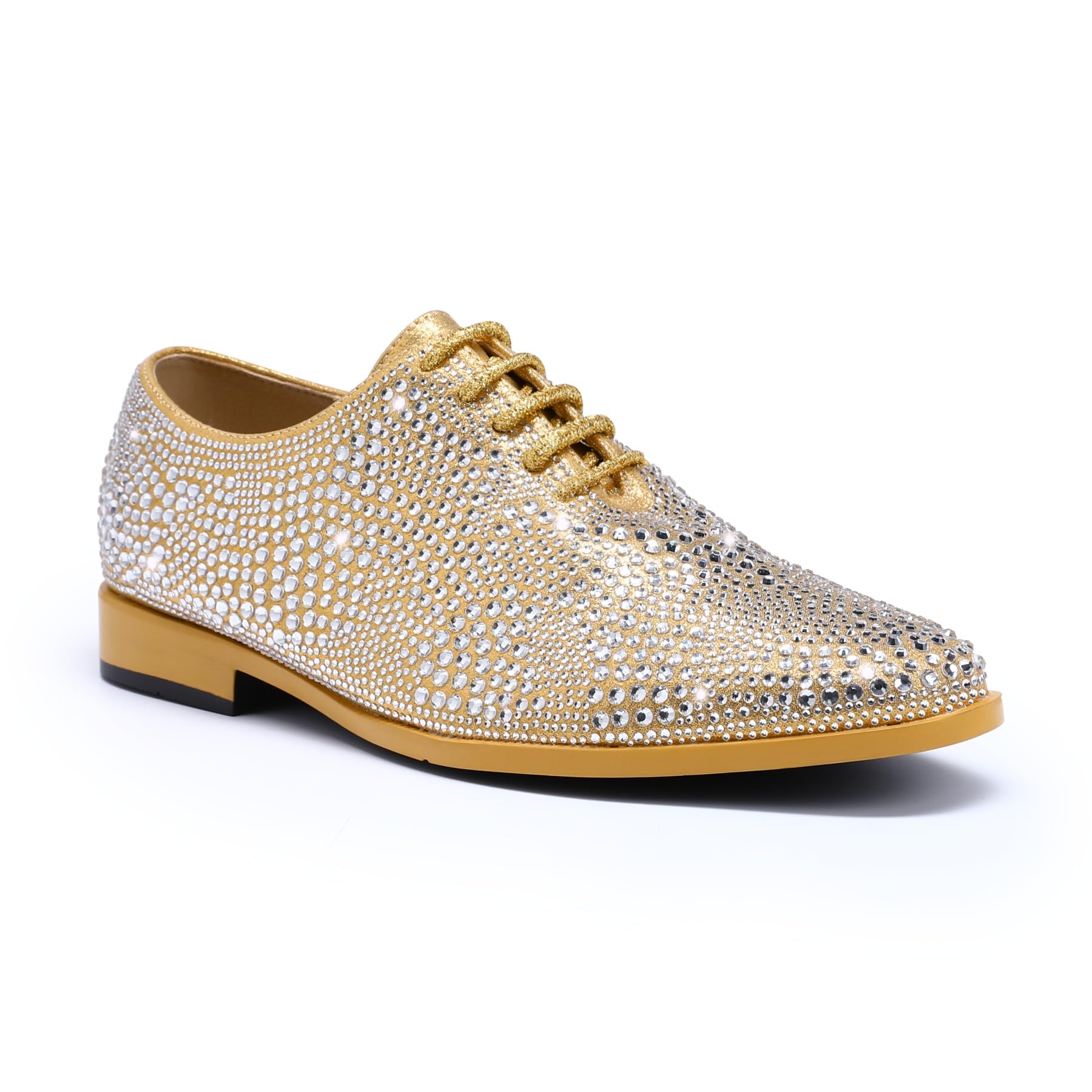 AUSTIN MILL Mens Rhinestone Designer Oxford Suede Non Slip Lace up Dress Shoes Wedding Party Prom Shoe