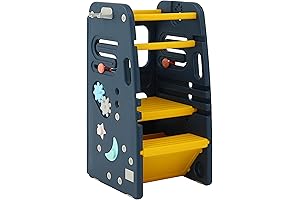 SDAdi Kids Kitchen Step Stool with Safety Rail