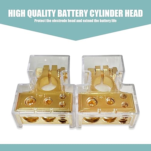 Miniatura 5 de 2 terminales de alimentación de modificación de audio para automóvil, 2 x 2.55 x 0.96 pulgadas, carcasa de plástico de policarbono, adaptadores de