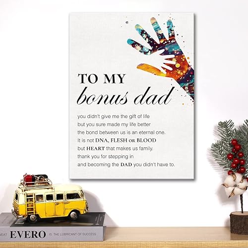 Miniatura 5 de Lienzo decorativo para pared con texto en inglés Thank You for Stepping (Gracias por el paso del padre), pintura impresa en lienzo, decoración de
