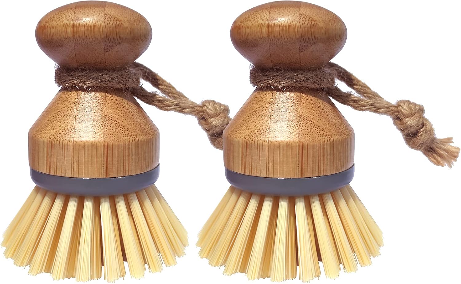 Dish Brush Bamboo Dish Scrubber Kitchen Scrub Brush for Cleaning Dishes, Pots, Pans, Sink and Vegetables (2)