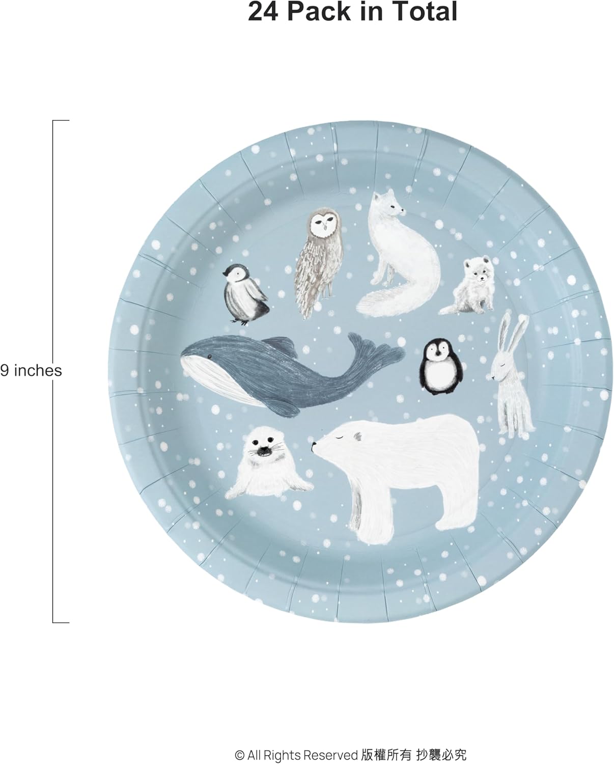 Cheerland Winter Animal Party Disposable Tableware Paper Plates And Cups With Napkins For Winter-Themed Party Decorations Supplies