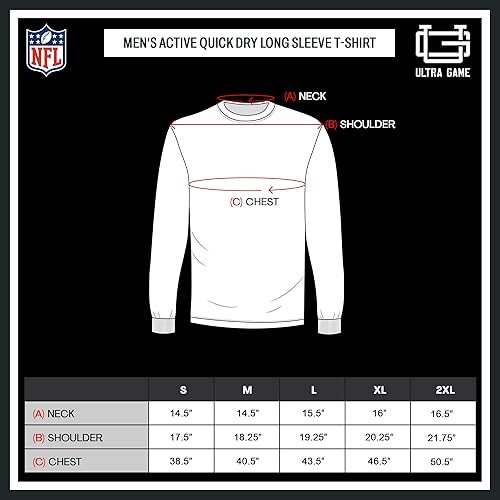 Miniatura 6 de Ultra Game NFL Camiseta de manga larga para hombre activo.