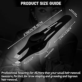 Professional Eyebrow Tweezers Slanted Tip Stainless Steel 2,3xPcs Set, Non-Slip Grip Slant Tip Tweezers for Facial Hair, Plucking Removing Ingrown Hairs, Tweezer for Women Men (Black&Black)