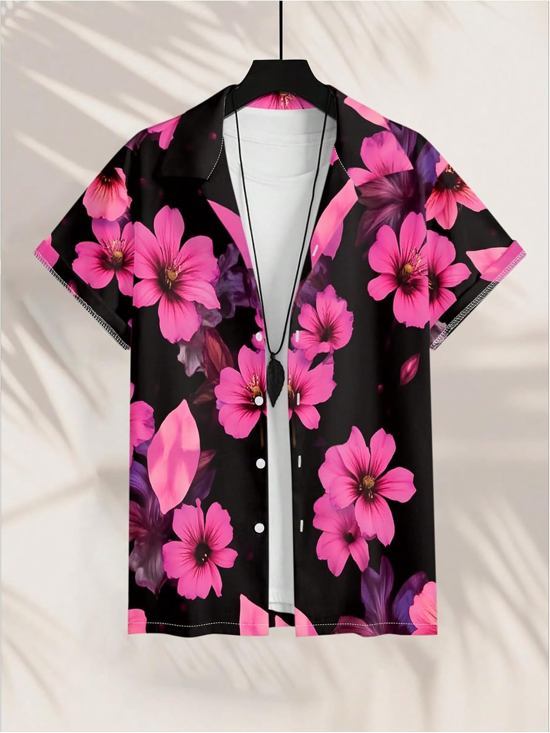 VIPWOLF Men's Big and Tall Floral Hawaiian Shirts Summer Button Down Short Sleeve Beach Vacation Cruise Shirt