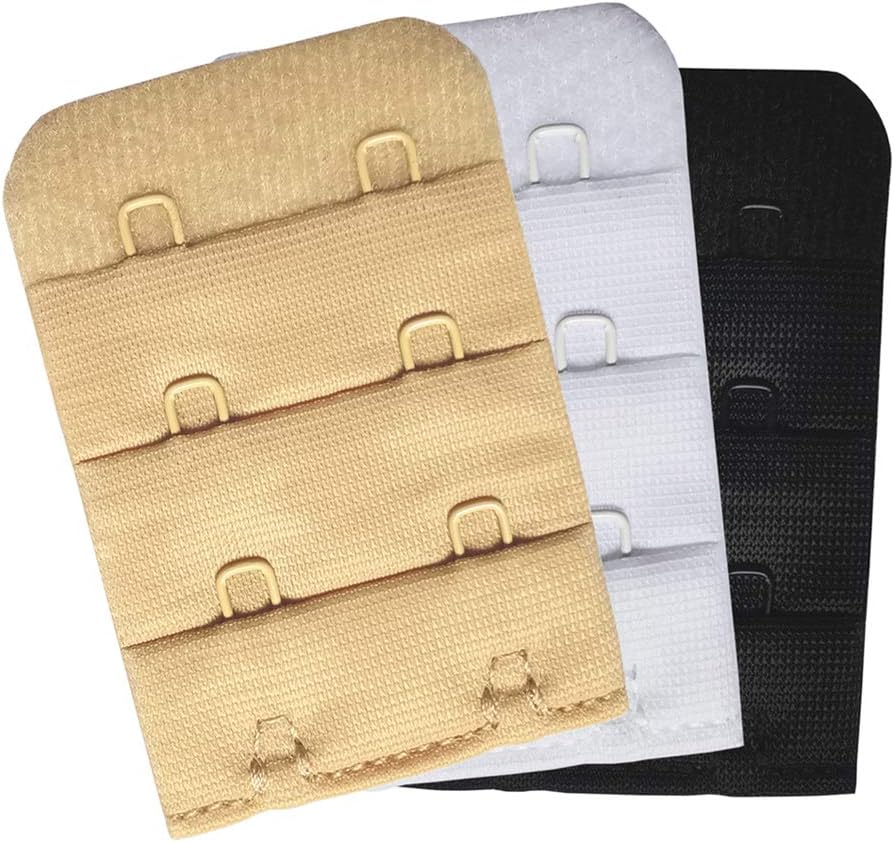 Bra Band Extender 2 Hook /3 Hook /4 Hook Bra Strap Extensions Breathing Room - 3 Pcs