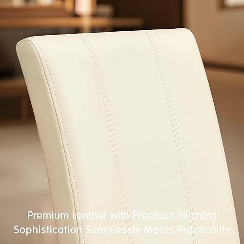 Miniatura 3 de CHUN YI Juego de 4 sillas de comedor, sillas de comedor de piel sintética, sillas Parsons tapizadas con respaldo alto para comedor, cocina, sillas