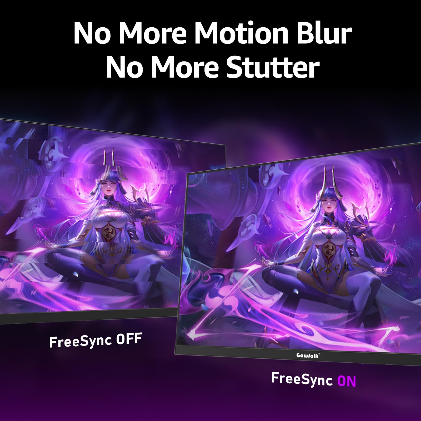 Gawfolk Monitor 27 Pollici 120Hz 2K Gaming Schermo PC 1ms HDMI/DP Compatibile con Montaggio a Parete Nero