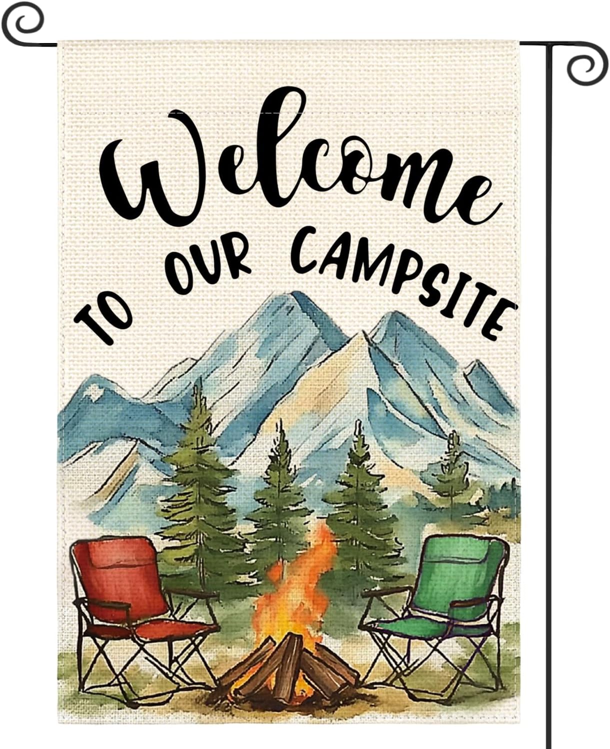 AVOIN colorlife Welcome To Our Campsite Camping Garden Flag 12x18 Inch