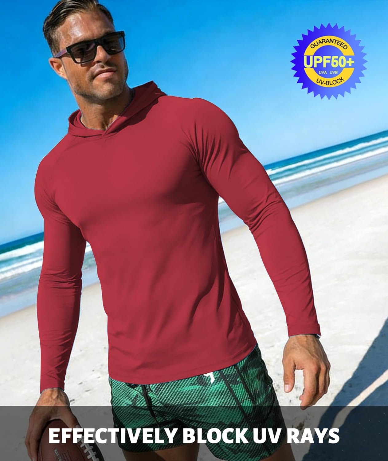 3 Pack Fishing Shirts for Men Long Sleeve UV Sun Protection Lightweight Hoodie UPF 50+ Hiking Rash Guard with Hood - Image 5