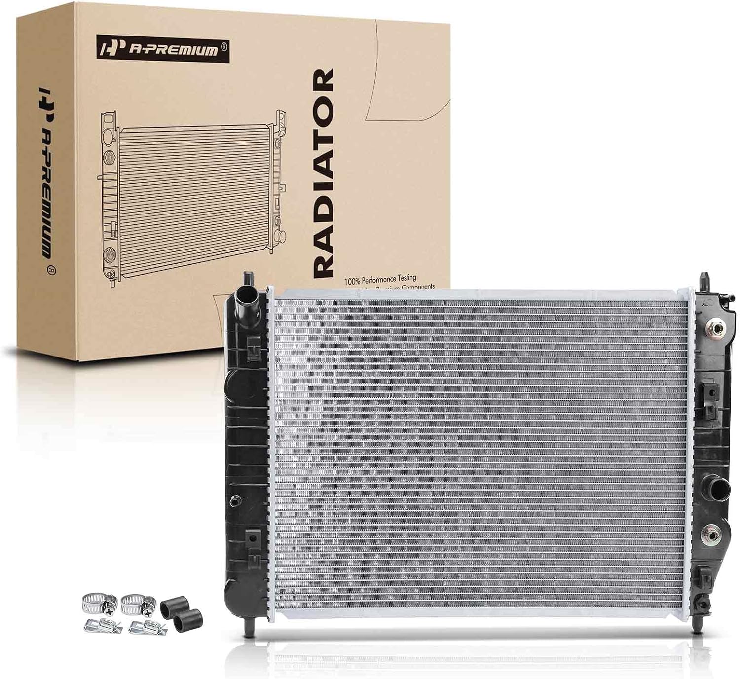 A-Premium Engine Coolant Radiator with Transmission Oil Cooler Compatible with Cadillac XLR 2004-2009 4.4L 4.6L, Replace# 10332373, 21996497