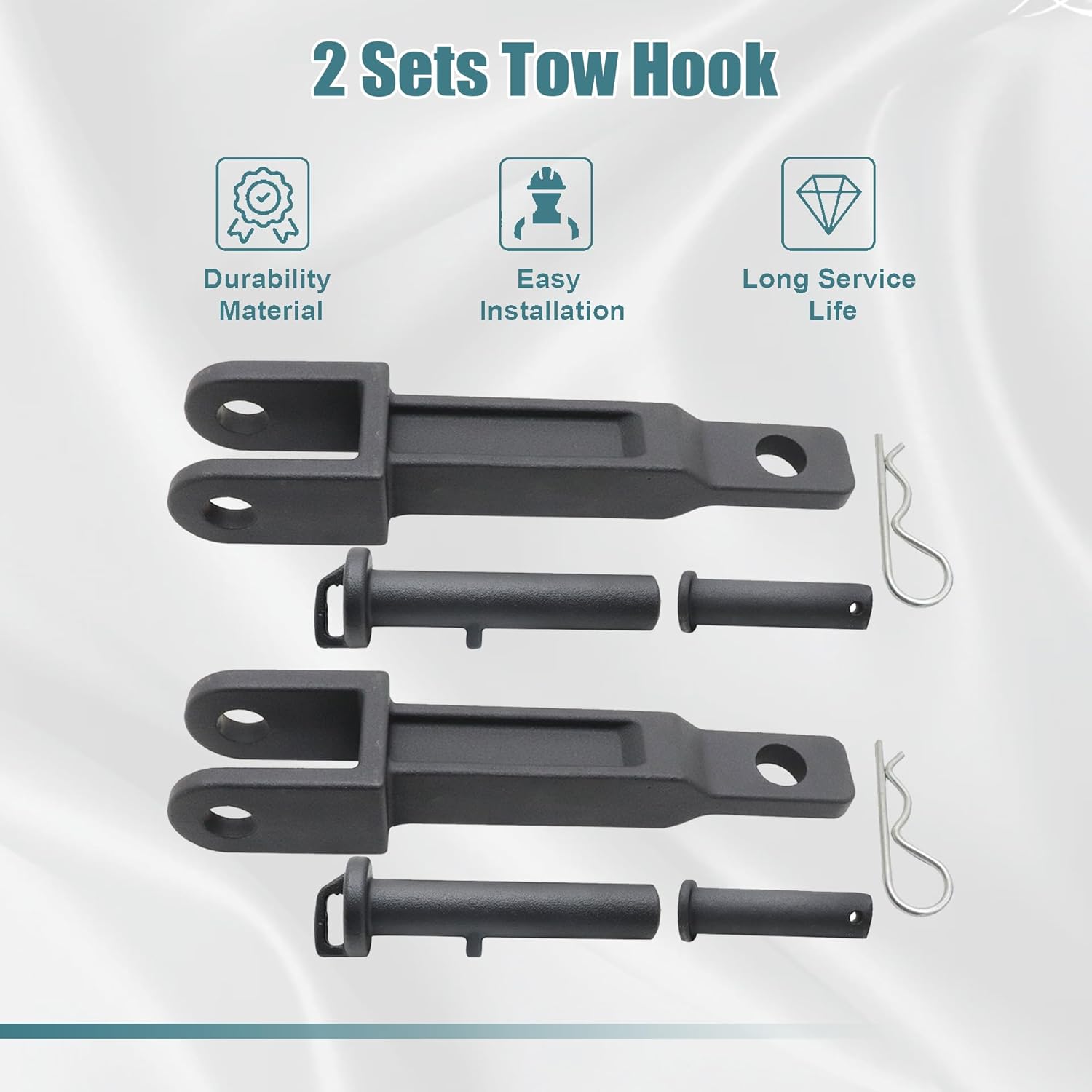 GXARTS 2 Sets Tow Hook Compatible with Kenworth Peterbilt with Pull Pins Frame Pins A20-6014 A65-6008 A65-6007