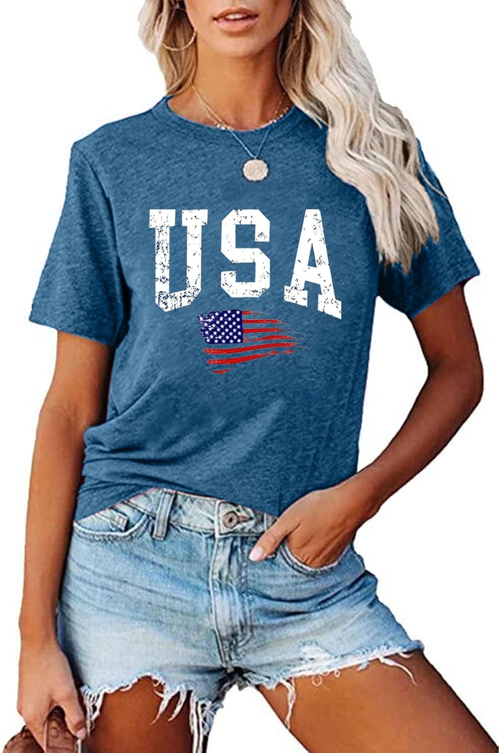 We The People Shirt Women 4th of July Shirts American Flag T-Shirt Patriotic Graphic Tees Casual Summer Tops - Image 4