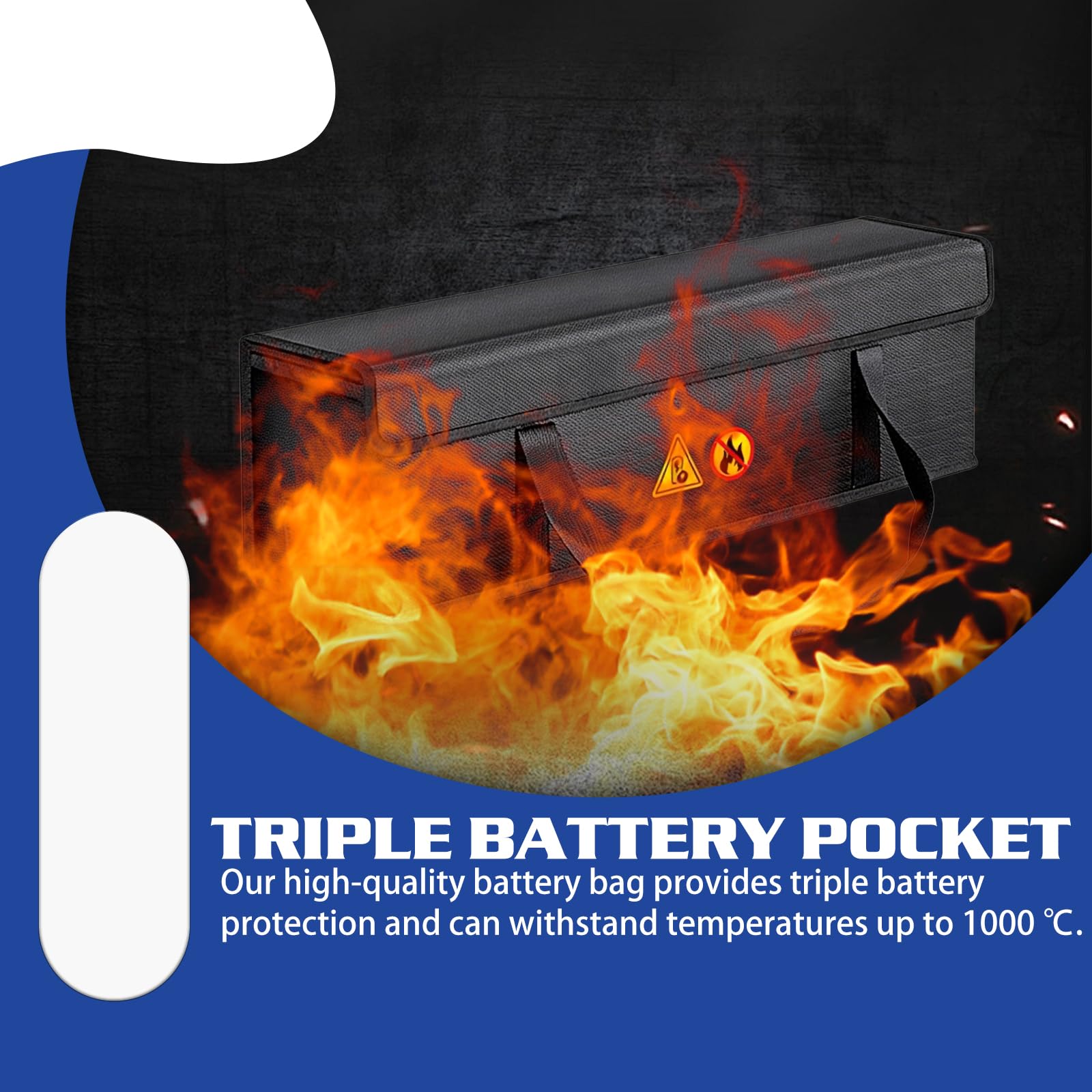 Nizirioo Torba na baterie wodoszczelna ognioodporna do 1000°C Lipo Safe Bag do przechowywania transportu ładowania