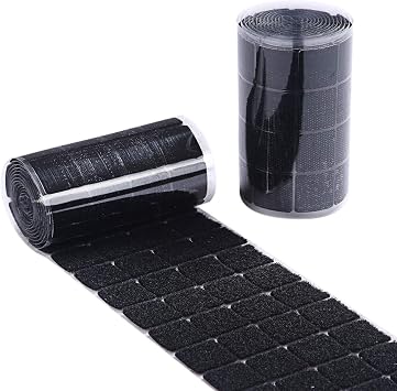Black Self Adhesive Dots 500pcs250 Pairs 1" Diameter Square Hook & Loop Dots Taps for School, Office