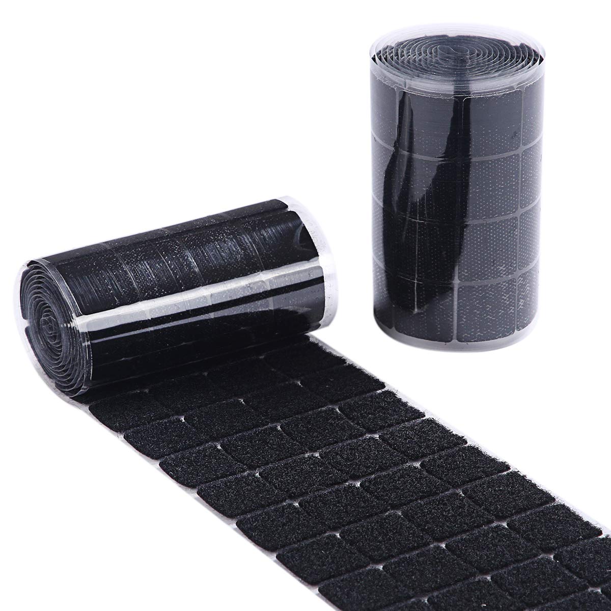 Black Self Adhesive Dots 500pcs(250 Pairs) 1" Diameter Square Hook & Loop Dots Taps for School, Office