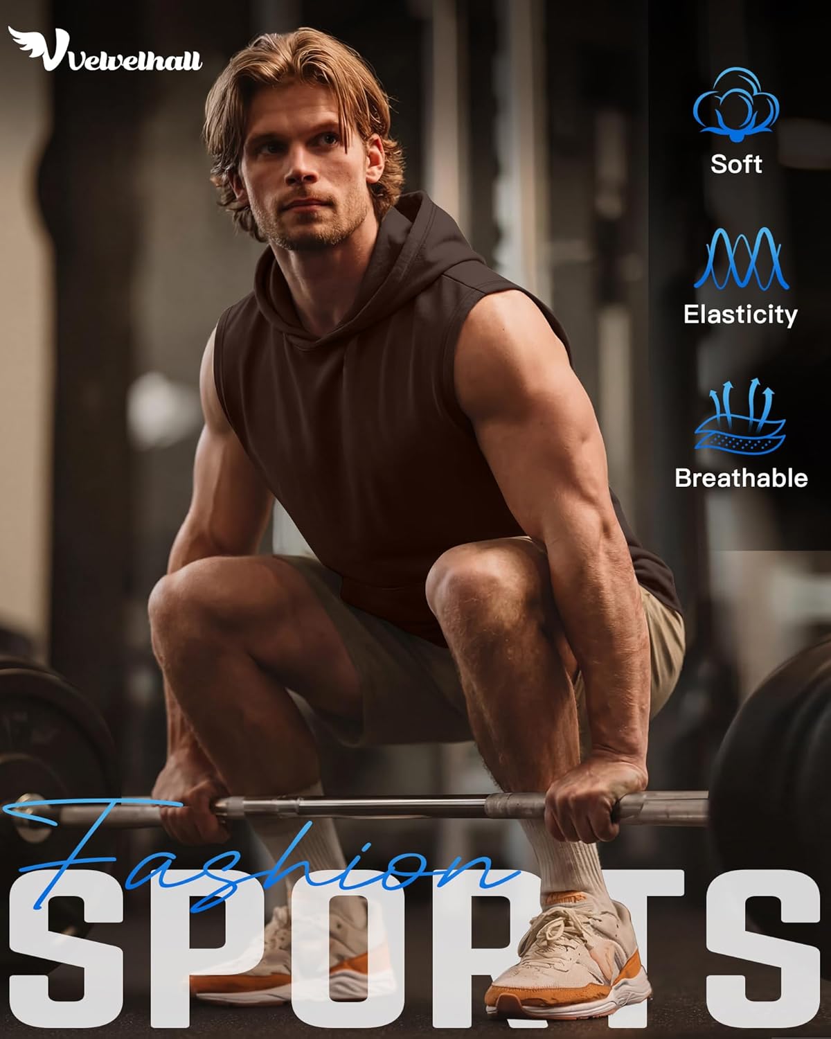3 Pack Men's Big & Tall Workout Hooded Tank Tops, Sleeveless Gym Hoodies Bodybuilding Muscle Cut Off Shirts