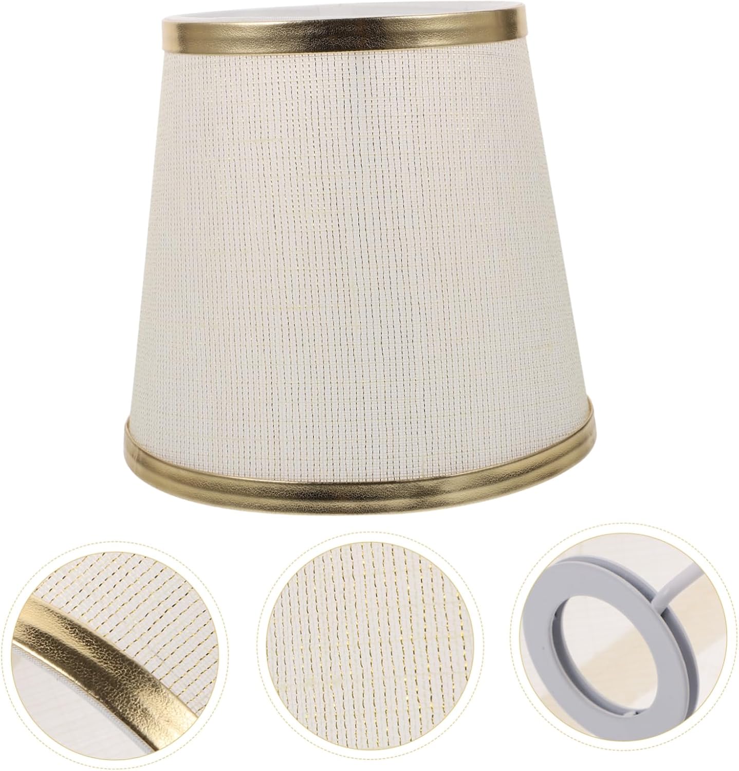 DOITOOL 2pcs Durable Cloth Lampshade Light Cover for Fixtures Simple Style Table Lamp Decor Non-dazzling Design Sturdy Support Lighting Accessory
