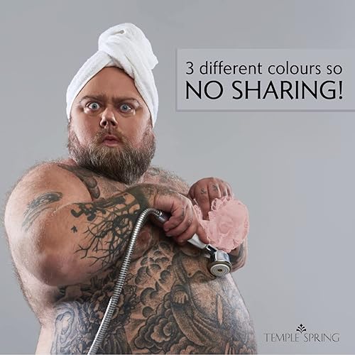 Miniatura 6 de Temple Spring Esponjas de luffa recicladas, accesorios de ducha de baño, esponja de baño de lufa, exfoliante corporal exfoliante, puf exfoliante