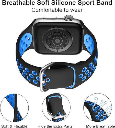 Miniatura 7 de Lerobo Paquete de 4 correas compatibles con Apple Watch de 1.732 pulgadas, 1.654 pulgadas, 1.772 pulgadas, 1.614 pulgadas, 1.575 pulgadas, 1.575