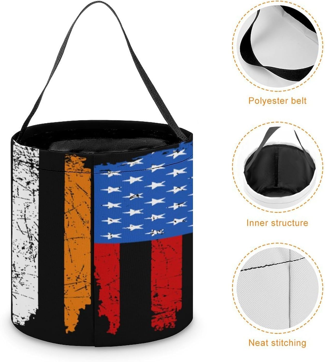 Irish Americans-Flag Halloween Treat Bag Reusable Candy Basket Tote Goody Bags Gift Party