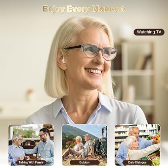 [Upgraded] Hearing Aids for Seniors,Rechargeable Hearing Amplifier with Noise Cancelling,Adjustable Volume Control,One Pair Hearing Assist Devices with Charging Box