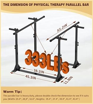 THOOUM Physical Therapy Parallel Bars - Adjustable Height and Width