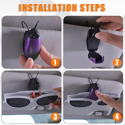 Miniatura 6 de 2 soportes para lentes de sol de automóvil, clip para colgar anteojos para visera solar de automóvil, clip para tarjetas de boletos, accesorios