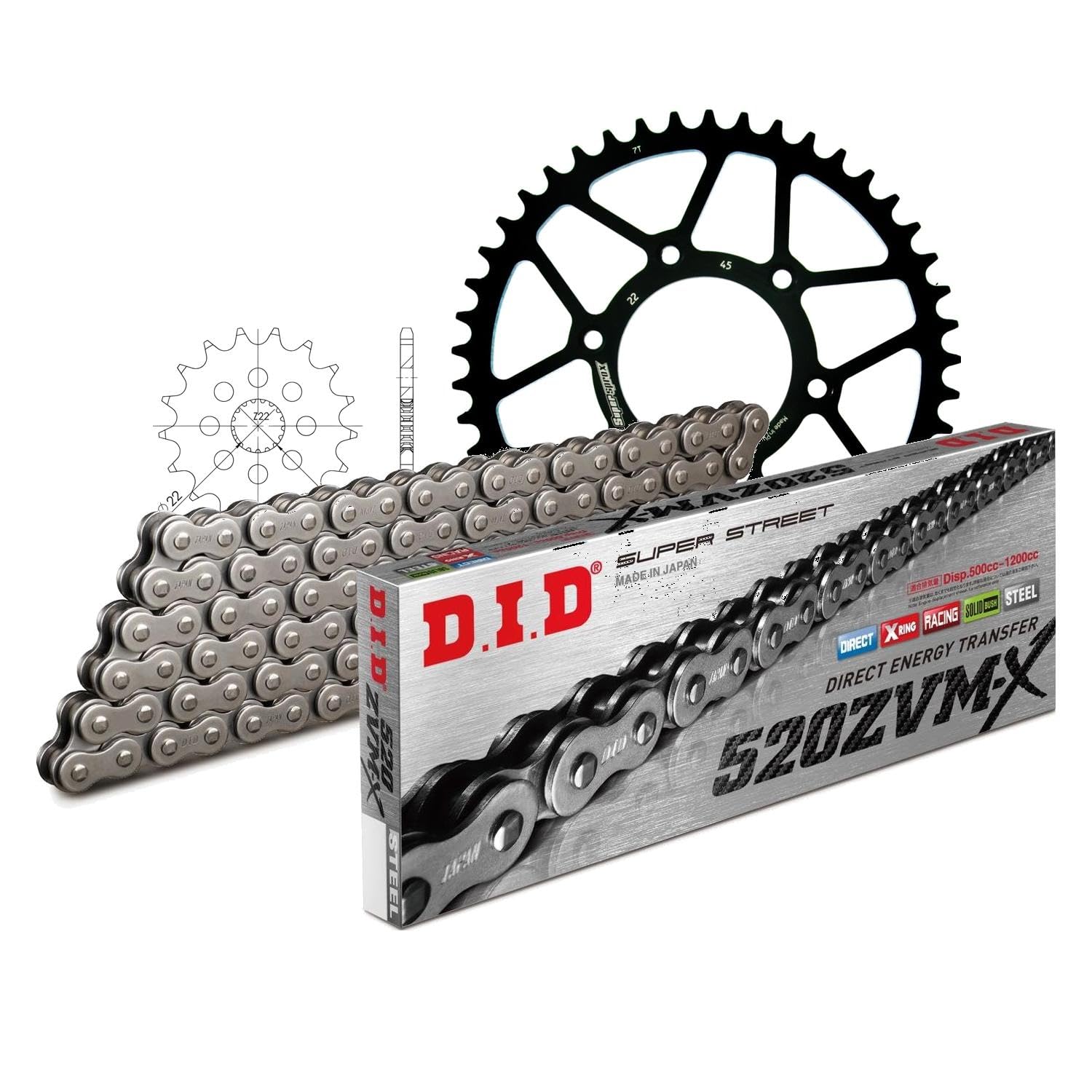 Kit chaîne moto Aprilia MX 125 DID 520ZVM-X pour éliminer l'usure acier - 5