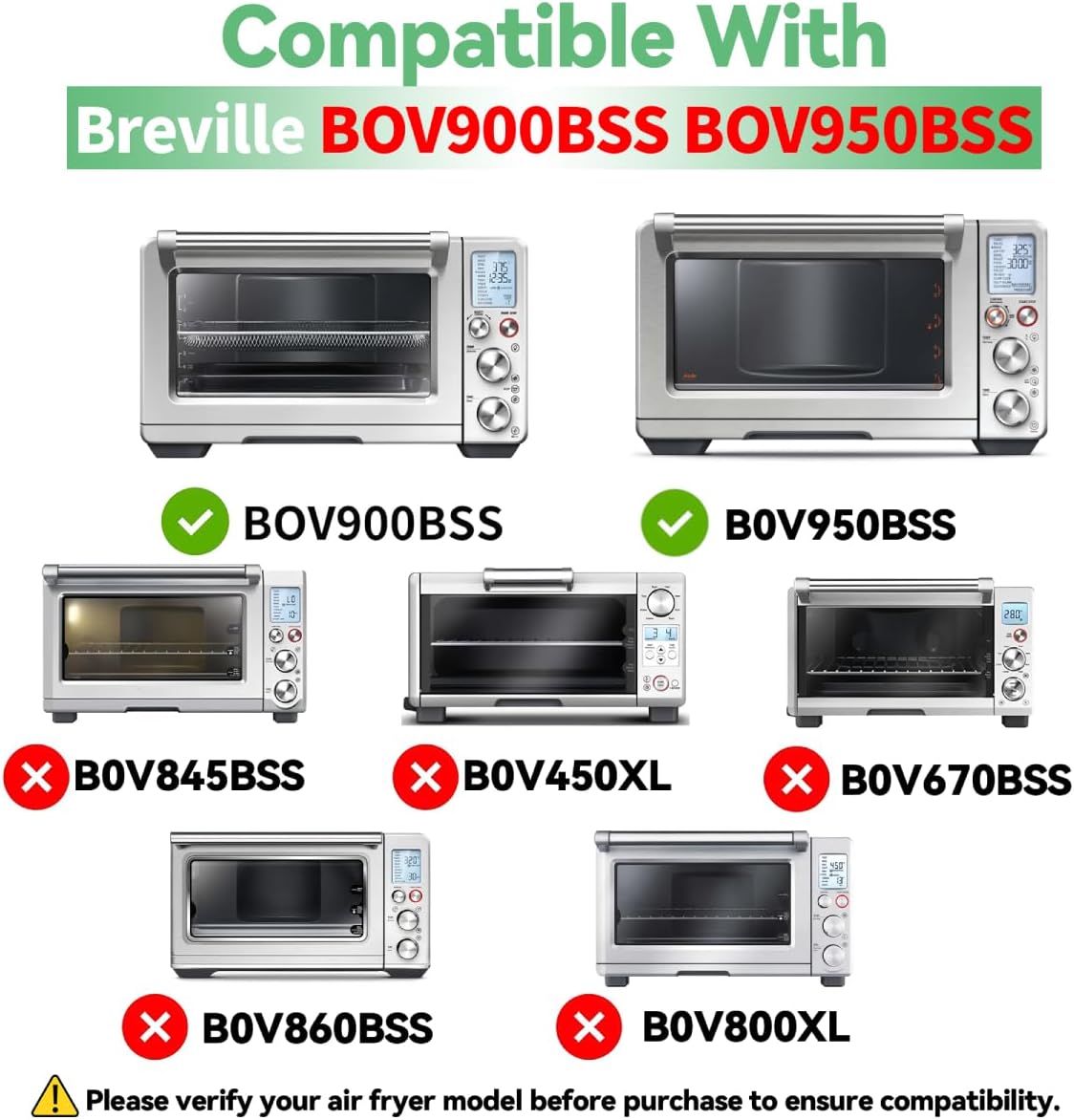 Air Fryer Accessories Compatible with Breville BOV900BSS Smart Oven Air Fryer Pro, Baking Pans Set with Baking Tray, Parchment Paper and Oven Mats for Breville BOV900BSS - Image 2