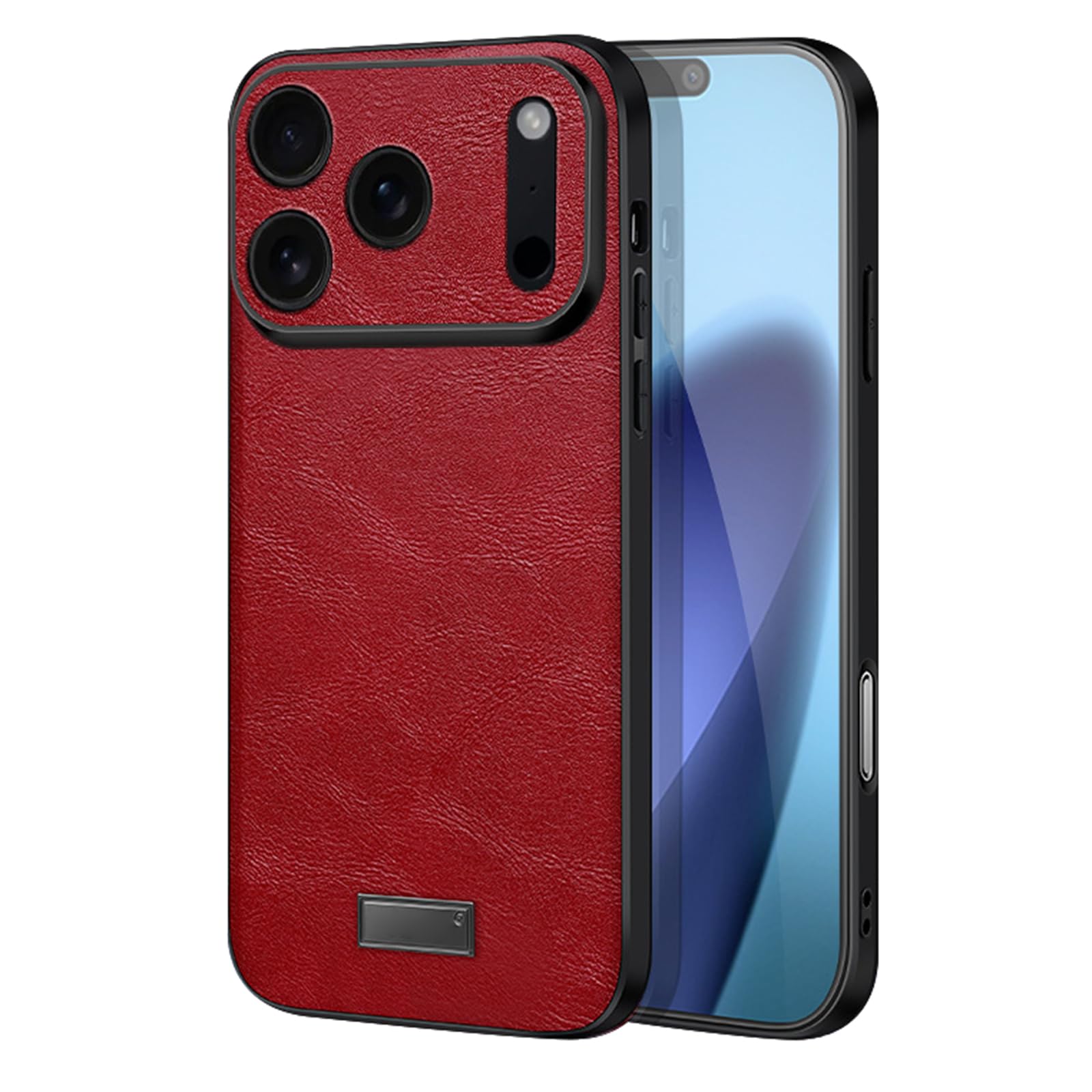 Étui en cuir iPhone 17 rouge coque rétro chic et luxe - 8