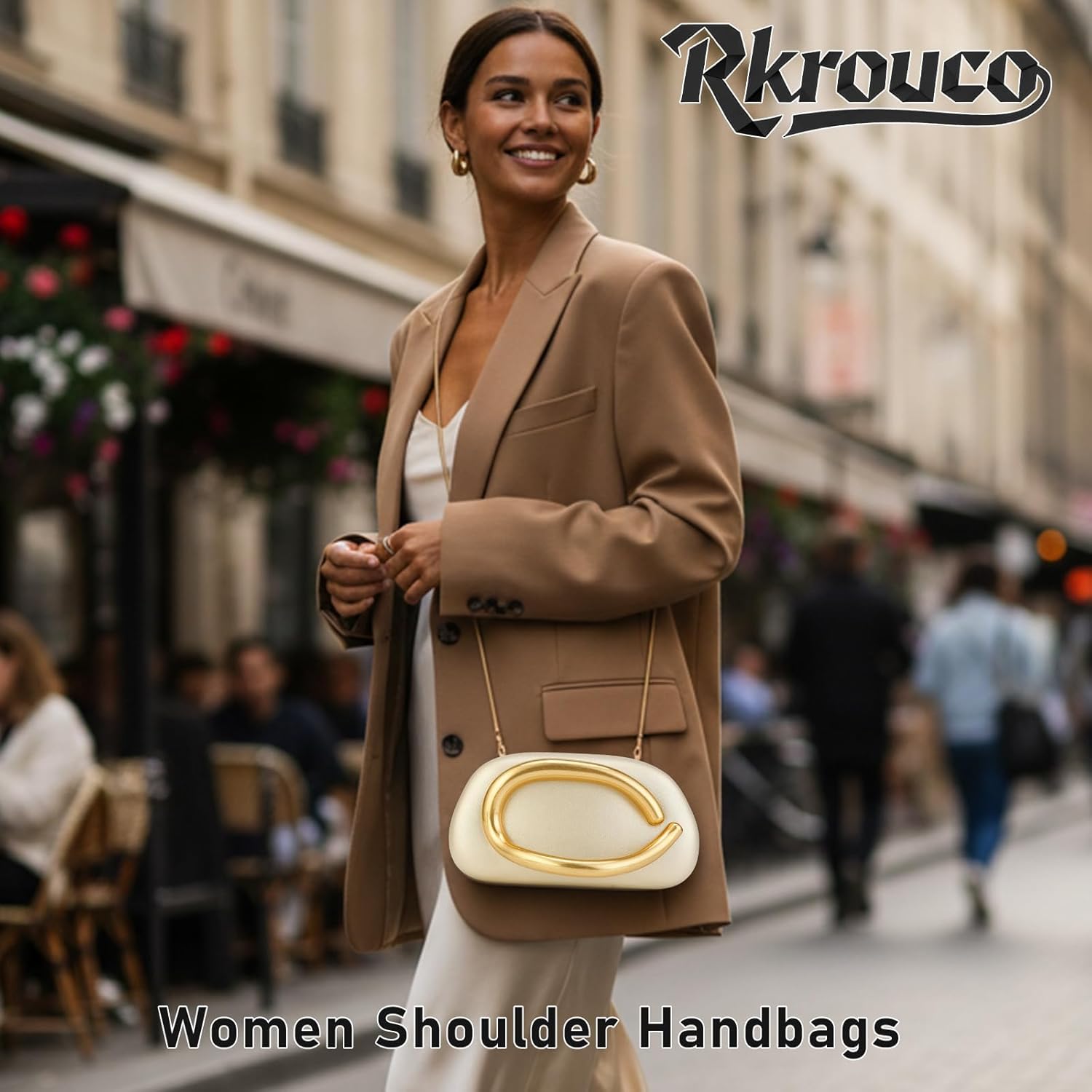 PU Leather Women's Evening Handbags Chocolates Clutch Purse Easy Match with Chain Crossbody Metal Decoration Shoulder Bag - Image 2