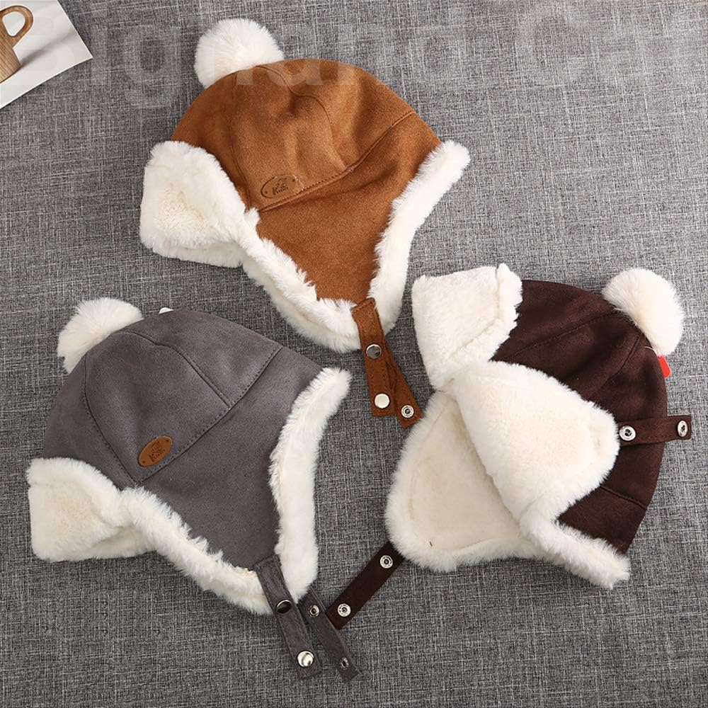 IIG Baby Boy Ushanka Earflap Winter Trooper Cap Unisex Kids Trapper Hat