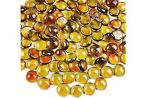 HappyFiller 1 Pound Mix Amber Orange Glass Beads for Vase Fillers