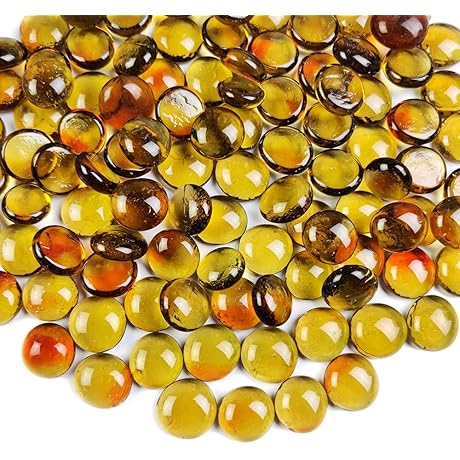 HappyFiller 1 Pound Mix Amber Orange Glass Beads for Vase Fillers