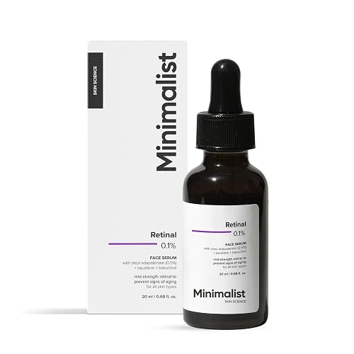Minimalist Retinal 0.1% Face Serum | Reduces Fine Lines & Wrinkles | Enriched with Bakuchiol & Squalane | Anti-Aging & Hydrating Formula | For All Skin Types | 20 ml