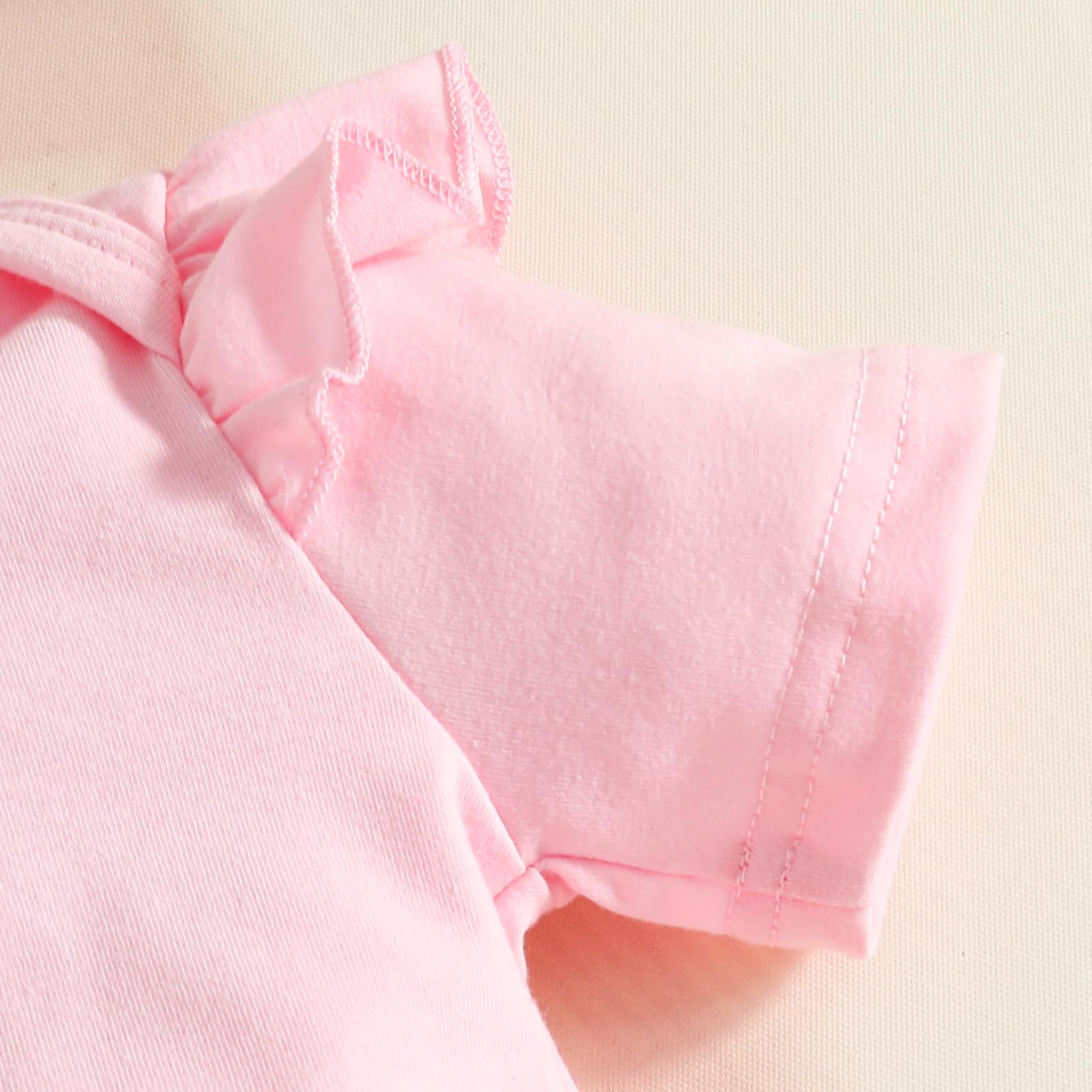 Conjuntos Falda Para Niña Recién Nacida Blusa de Manga Corta y Falda con Tirantes y Lazo Ropa de Verano Para Niña Bebé - 5