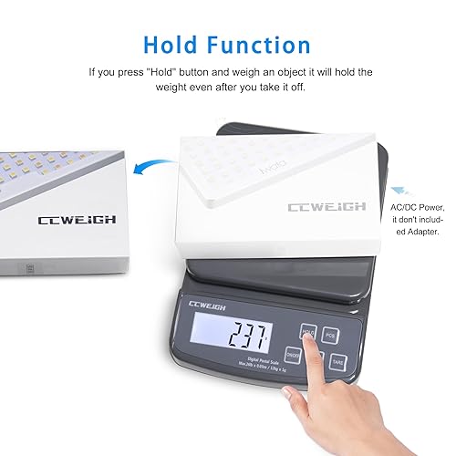 Miniatura 3 de Báscula postal de alta precisión de 26 libras0.03 oz para cocina con soporte, tara y PC, báscula de envío portátil para paquetes, pequeñas empresas