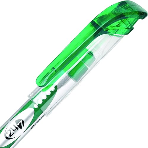 Miniatura 2 de Pentel Bolígrafo con rodillo 247, línea media, tinta verde, caja de 12 unidades (BLD97-D)