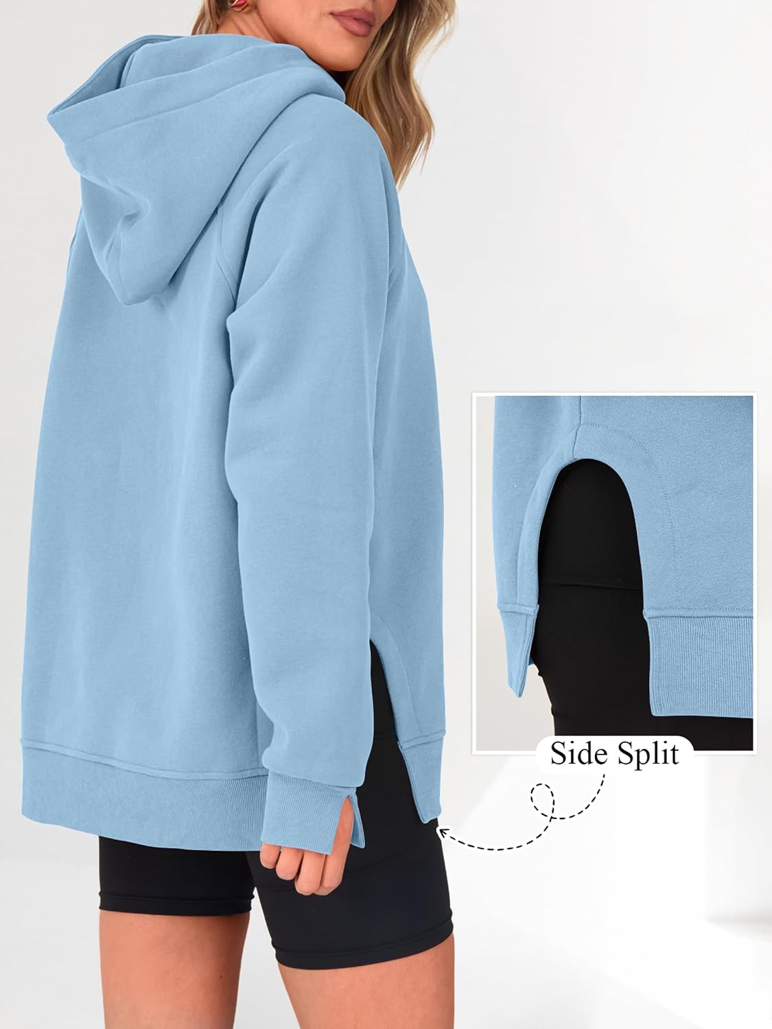 ANRABESS Hoodies for Women Oversized Long Sleeve Sweatshirts | Raglan Sleeve Side Slit Pullover Tops, Cozy Soft Warm, Casual Y2K Teen Girls Clothes, Fall Winter Fashion Outfits