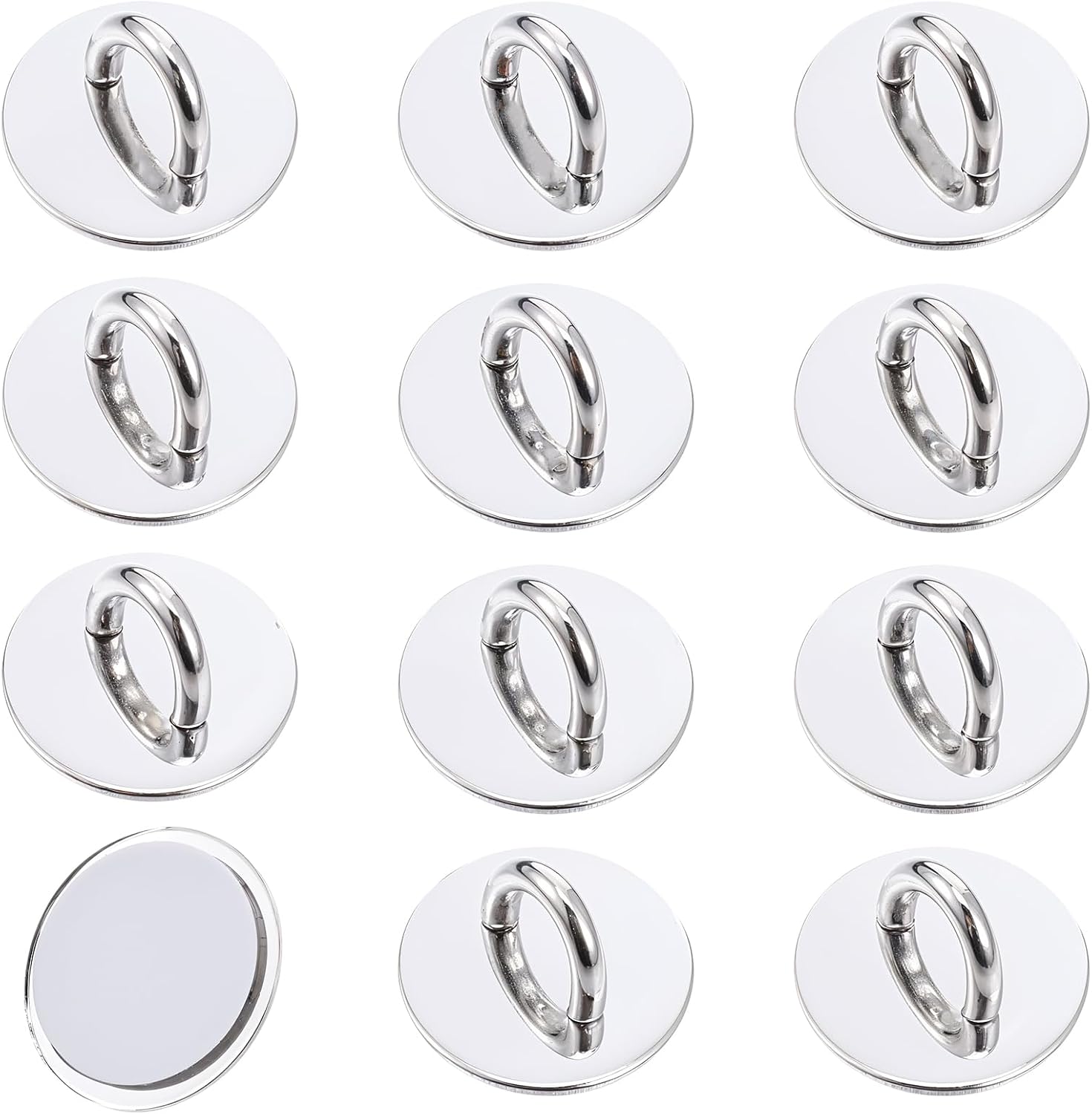 12pcs Phone Charm Hook, Metal Round Phone Finger Grip Holder Adhesive