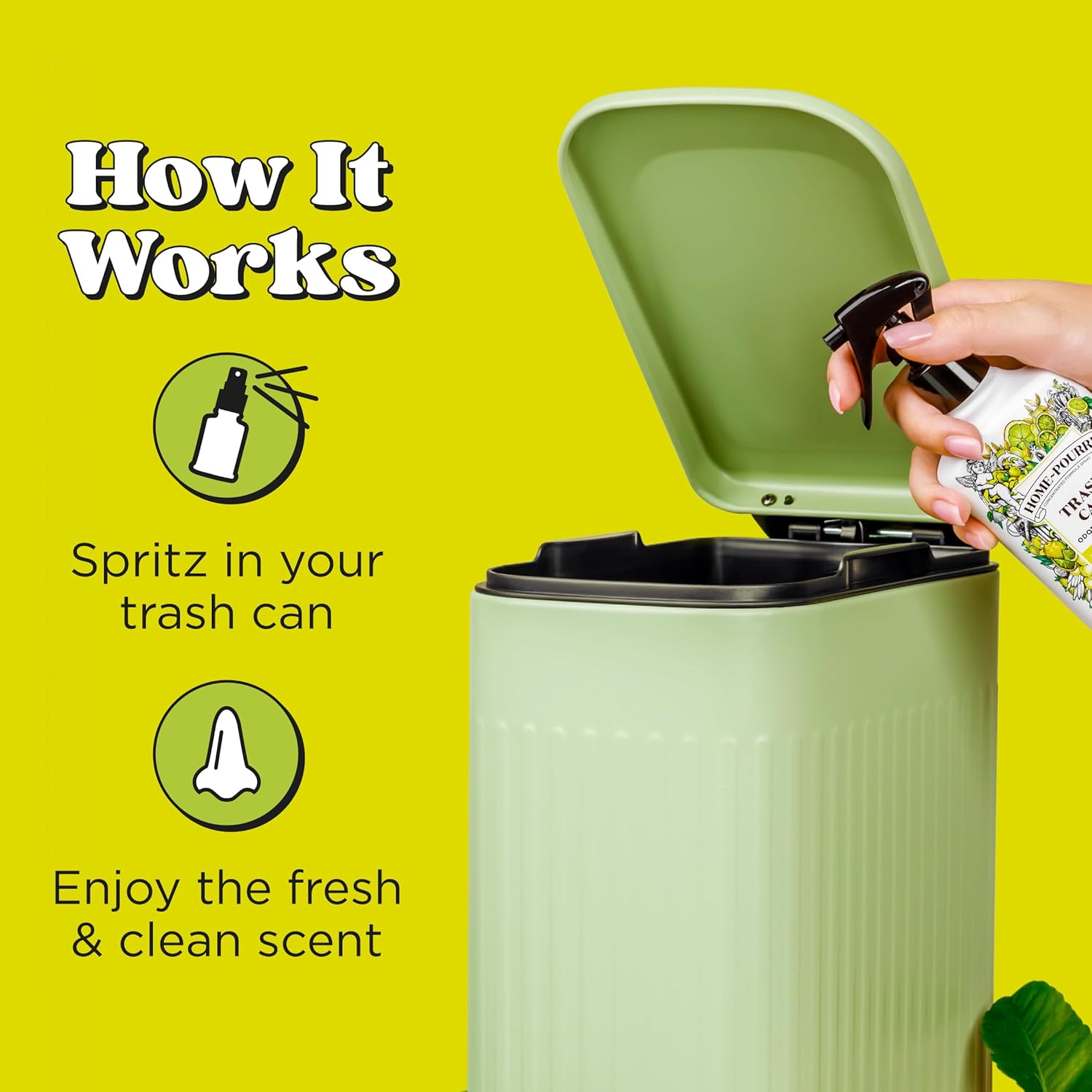 Home-Pourri Trash Can Odor Freshener, 8 Fl Oz - Lime Zest and Matcha