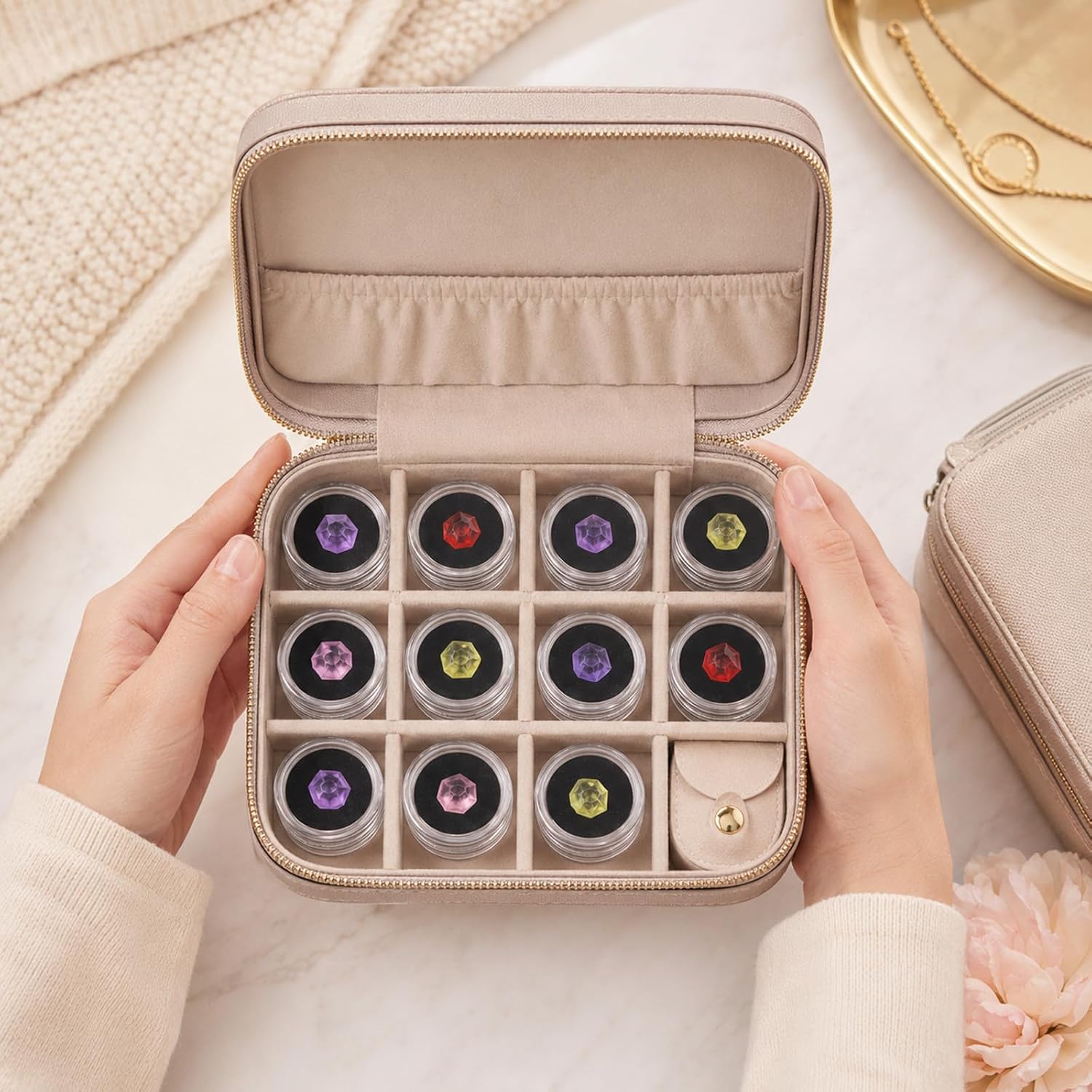 12 Pcs Small Gemstone Display Box, Clear Twist-Lid Plastic Case image 5