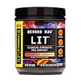 LIT V2 Clinical Strength Pre Workout Powder, Hits Harder, Bigger Pumps, Caffeine, L-Citrulline, Creatine, Strawberry Lemonade, 30 Servings