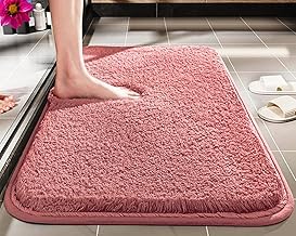 HOWNICE Decore Microfiber Door Mats for Home Entrance Living Room | Anti Skid Doormats for Bathroom Entrance and Bedrooms | Main Door Mats for Entrance Matt (Bedroom Mat Pink)
