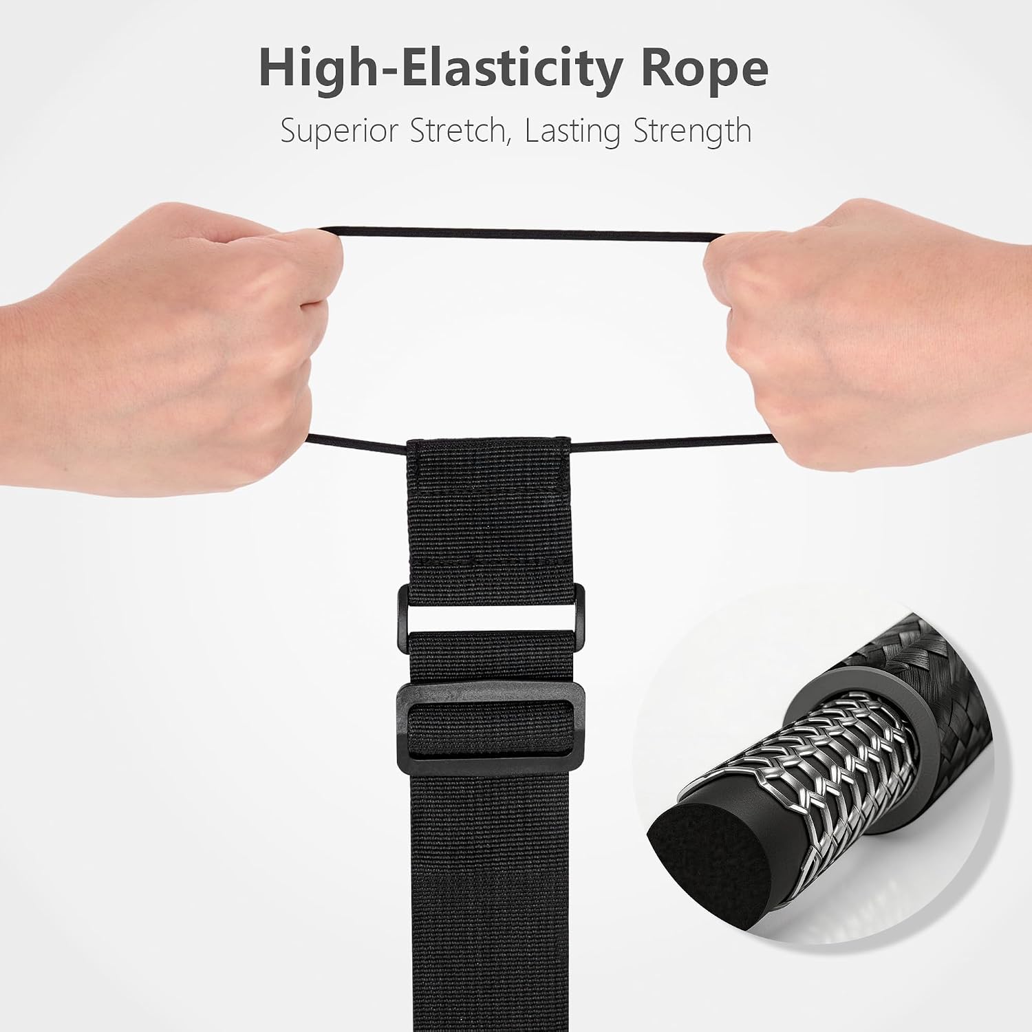 4 Pack Luggage Straps for Suitcases, Adjustable Elastic Luggage Strap Connector, Add a Bag Travel Belt to Connect Carry On Bags, Hands-Free Travel Accessories, Black
